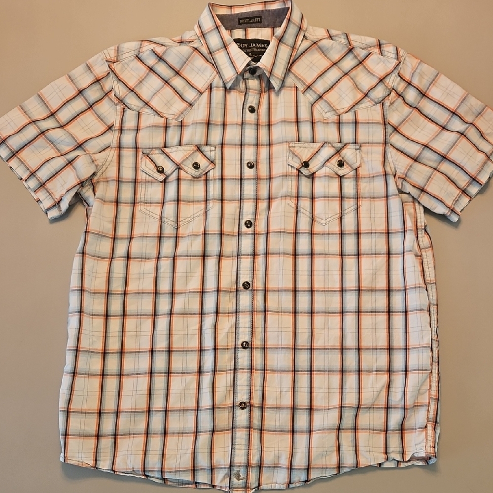 Men's Plaid Casual Button Down Shirt Rodeo Pearl Buttons Western
